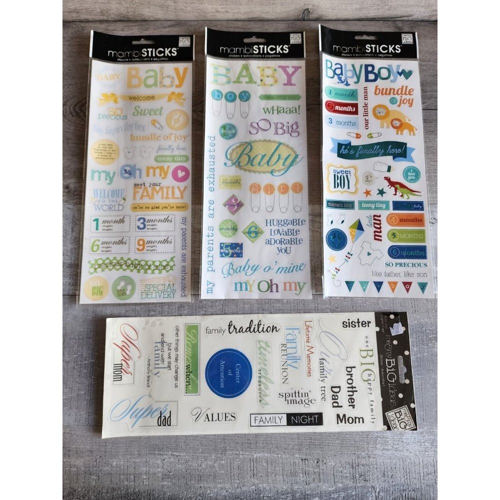 NEW MAMBI Scrapbook Stickers LOT - Baby Family Babies - Retired NEW #31